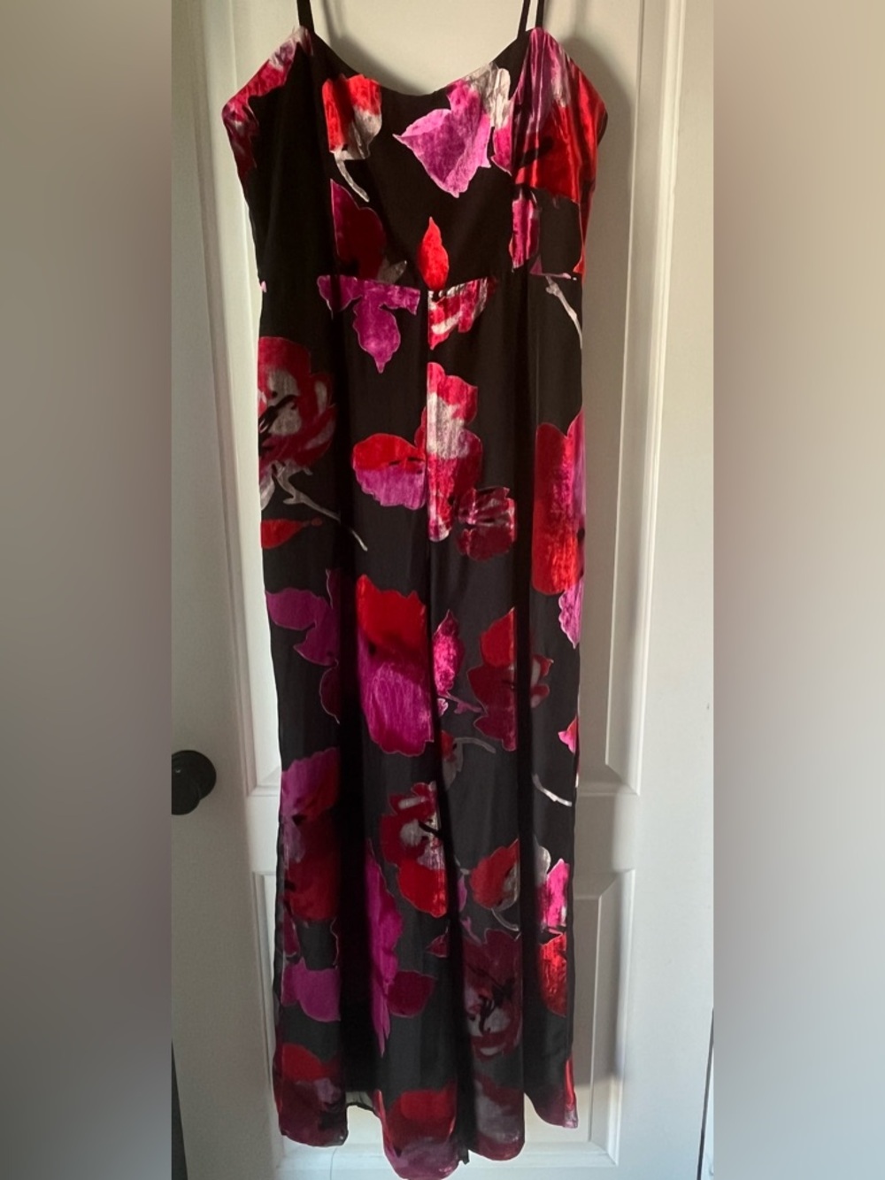Hutch Sonnie Floral Velvet Jumpsuit - Flowy Wide Leg - Moody Blooms Boho Glam - Picture 4 of 6